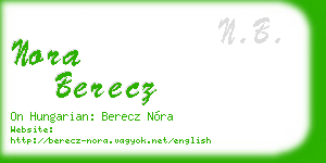 nora berecz business card